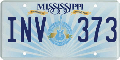 MS license plate INV373