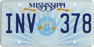 MS license plate INV378