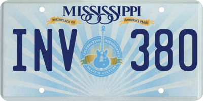 MS license plate INV380