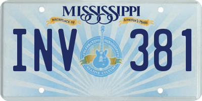 MS license plate INV381