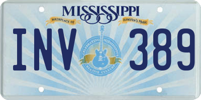 MS license plate INV389