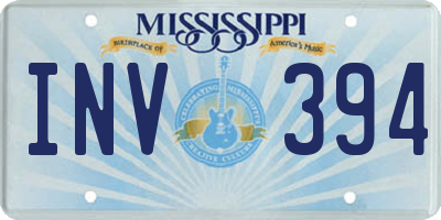 MS license plate INV394