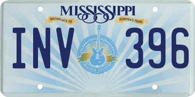 MS license plate INV396