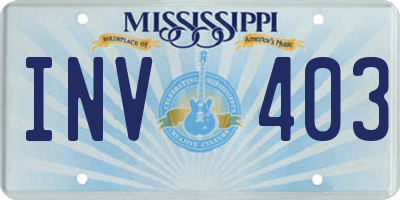 MS license plate INV403