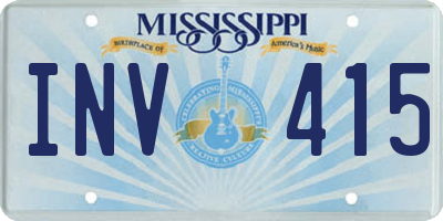 MS license plate INV415