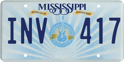 MS license plate INV417
