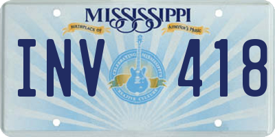 MS license plate INV418