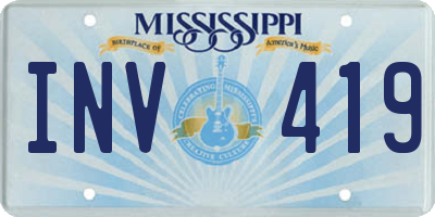 MS license plate INV419