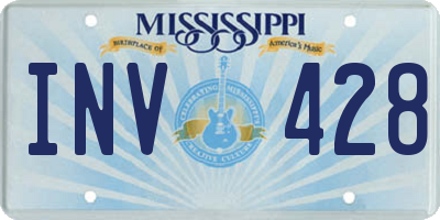MS license plate INV428