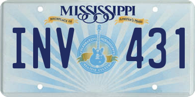 MS license plate INV431