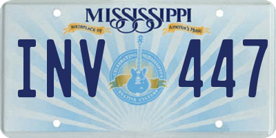 MS license plate INV447