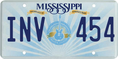 MS license plate INV454