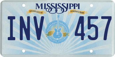 MS license plate INV457
