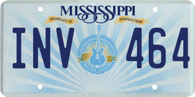 MS license plate INV464