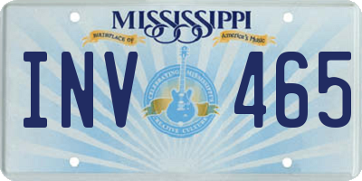 MS license plate INV465