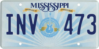 MS license plate INV473