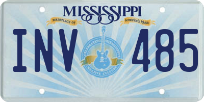 MS license plate INV485