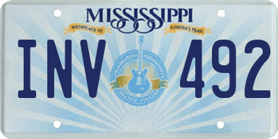 MS license plate INV492