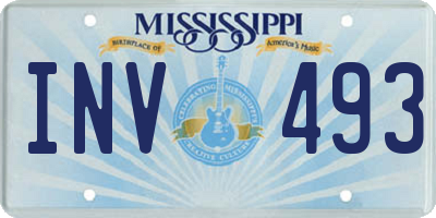 MS license plate INV493