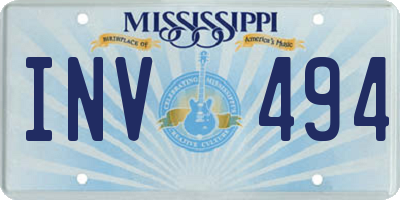 MS license plate INV494