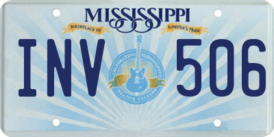 MS license plate INV506