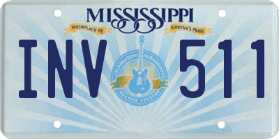 MS license plate INV511