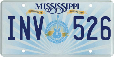 MS license plate INV526