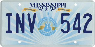 MS license plate INV542