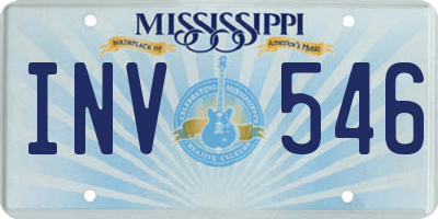 MS license plate INV546