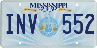 MS license plate INV552