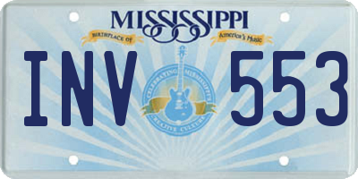 MS license plate INV553