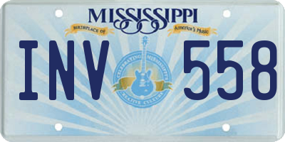 MS license plate INV558