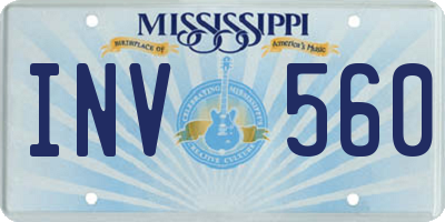 MS license plate INV560
