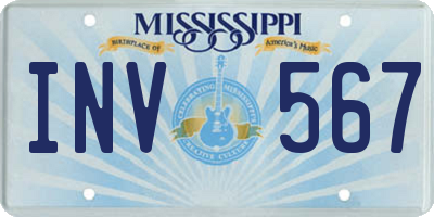 MS license plate INV567