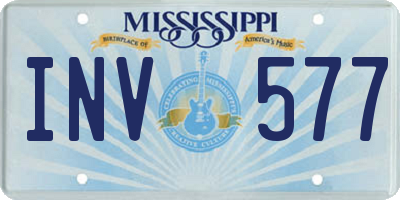 MS license plate INV577