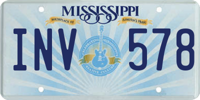MS license plate INV578