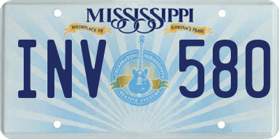 MS license plate INV580