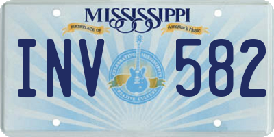 MS license plate INV582