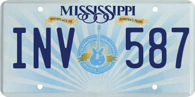 MS license plate INV587