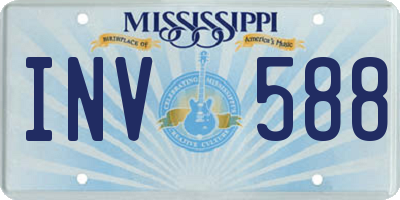 MS license plate INV588