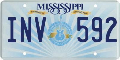 MS license plate INV592