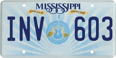 MS license plate INV603