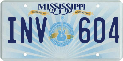 MS license plate INV604