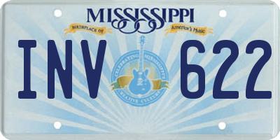 MS license plate INV622