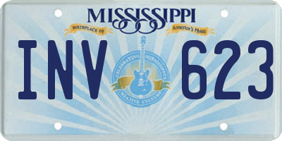 MS license plate INV623