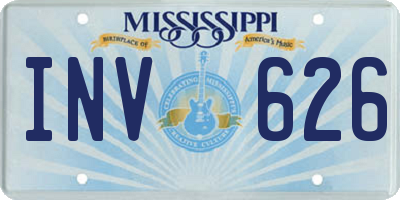 MS license plate INV626
