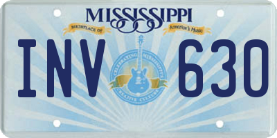 MS license plate INV630
