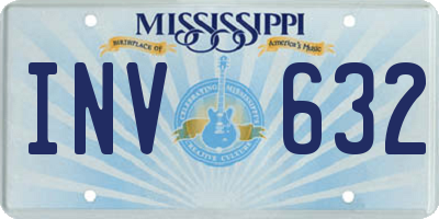 MS license plate INV632