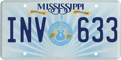 MS license plate INV633