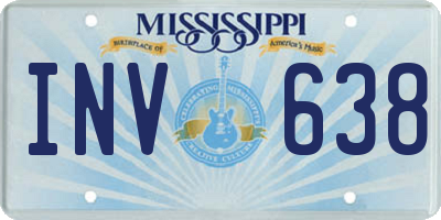 MS license plate INV638